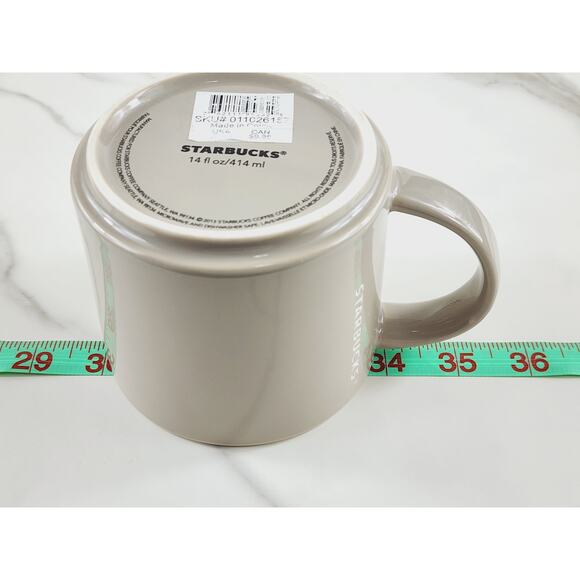 Starbucks Coffee Mug Tea Cup 14oz Light Brown 2013 Drinkware Stackable 4 3/4" - Picture 16 of 16